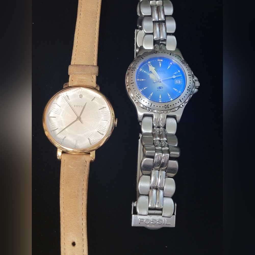 Two Fossil Watches! Fossil Blue & Fossil Quartz - image 1
